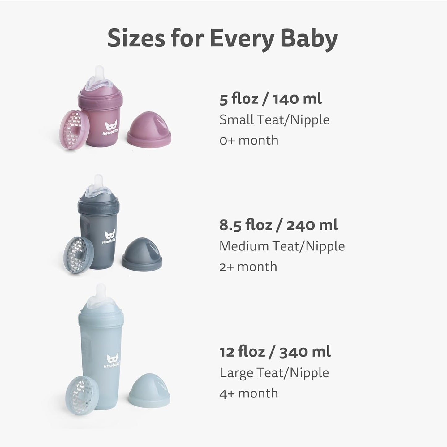 Herobility Mamadeira dupla anticólica DC Supergirl | Mamadeiras premiadas inspiradas em super-heroínas | Bico macio semelhante ao seio materno, tampa e rede para facilitar a mistura | 240ml/8,5 fl oz
