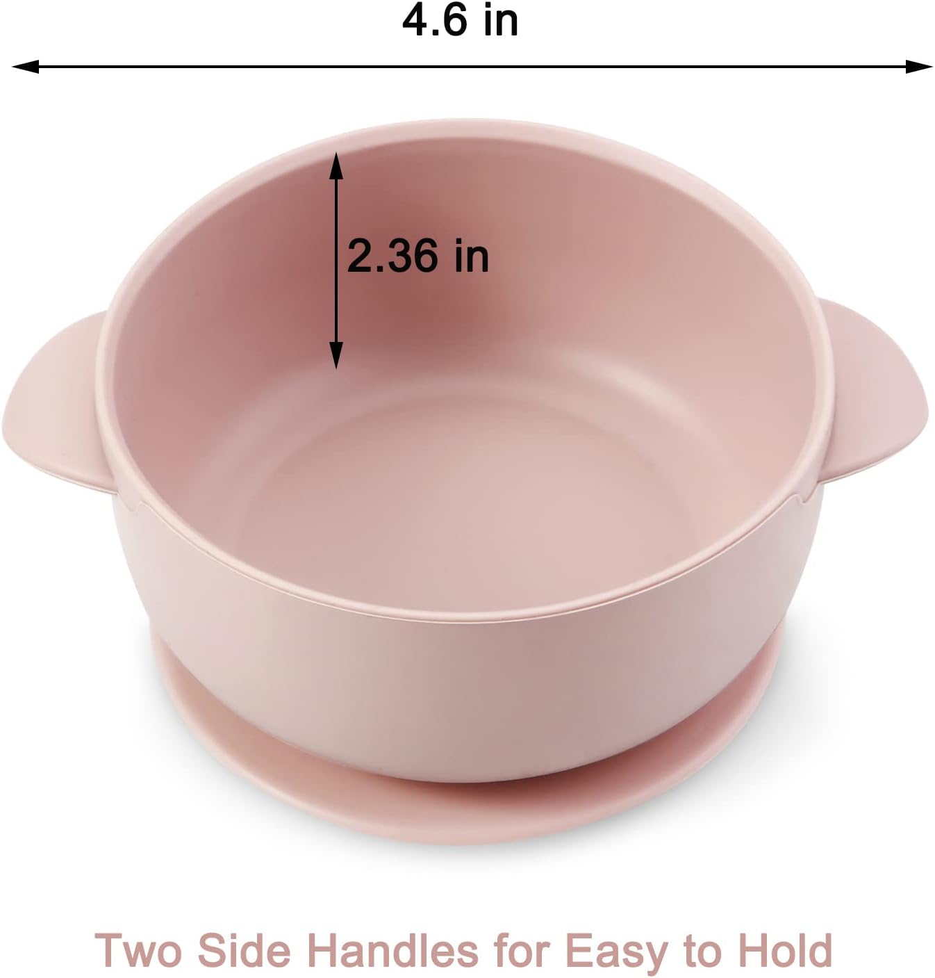 PandaEar Conjunto de 3 Tigelas de Silicone com Ventosa | Tigelas de Silicone Antivazamento com Tampas para Bebês, Crianças e Bebês | Macias, Seguras e Livres de BPA, próprias para Alimentos (Rosa Linho)