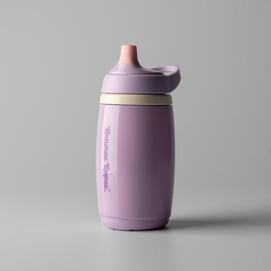 Tommee Tippee Copo Térmico Active Spout, 266ml, Garrafa de Água Antivazamento para Crianças a partir de 12 Meses, Isolamento Térmico para Manter as Bebidas Geladas, Rosa e Roxo, Pacote com 2