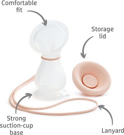 Munchkin Bomba tira-leite de silicone | Bomba manual para amamentação com capacidade para até 120 ml de leite | Design ergonômico e fácil de usar | Artigos essenciais para amamentação e bebê