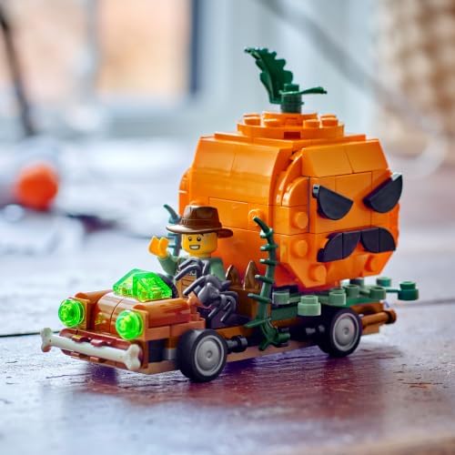 Brinquedo LEGO Caminhonete com Abóbora de Halloween – Kit de Artesanato com Abóbora e Minifigura de Fazendeiro – Decoração para Quarto Infantil – Presente para Meninos e Meninas a partir de 8 Anos – 40822