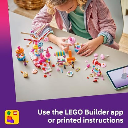 LEGO Friends Roda Gigante de Doces e Cupcakes - Brinquedo Interativo com Jogos de Parque de Diversões, 3 Mini Bonecas e Acessórios - Presente de Aniversário para Meninas a partir de 7 Anos - 42700