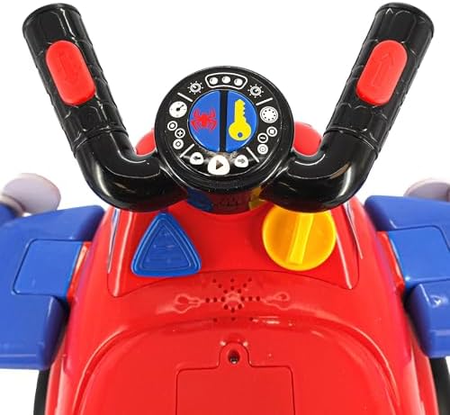 Avião de Brinquedo Interativo do Homem-Aranha e Seus Amigos - Carro do Homem-Aranha para Crianças com Luzes e Sons, Volante com Atividades, Empurre para Desenvolver Equilíbrio e Coordenação - Brinquedo para Crianças a partir de 1 Ano, Meninos e Meninas