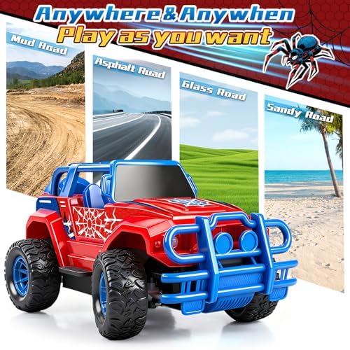 Carrinhos de Controle Remoto Hymaz Spider para Crianças de 3 a 12 Anos, Brinquedos de Carro e Caminhão RC para Meninos e Meninas, Carrinho de Controle Remoto Off-Road para Uso Interno e Externo, Brinquedo Monstro Aranha, Ótimo para Presentear Crianças.