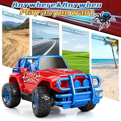 Carrinhos de Controle Remoto Hymaz Spider para Crianças de 3 a 12 Anos, Brinquedos de Carro e Caminhão RC para Meninos e Meninas, Carrinho de Controle Remoto Off-Road para Uso Interno e Externo, Brinquedo Monstro Aranha, Ótimo para Presentear Crianças.