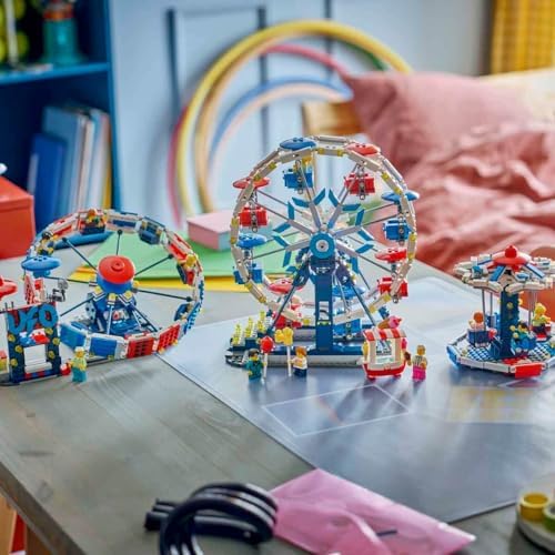 LEGO Creator 3 em 1 Roda-Gigante Icônica - Modelo de Parque Temático que se Transforma em um OVNI ou Carrossel - Decoração DIY para Quarto Infantil - Presente de Aniversário para Meninos e Meninas a partir de 8 Anos - 31389