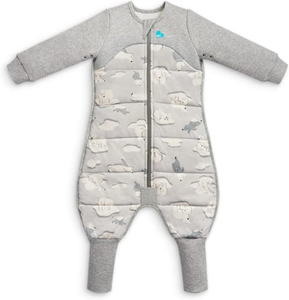 Love To Dream Macacão de dormir com pernas, 6-12 meses - Cinza | Manga comprida, leve, vestível e edredom | 3,5 Tog, ideal para inverno e outono (14–16 °C) | Algodão lavável à máquina e zíper duplo