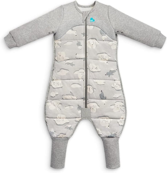 Love To Dream Macacão de dormir com pernas, 6-12 meses - Cinza | Manga comprida, leve, vestível e edredom | 3,5 Tog, ideal para inverno e outono (14–16 °C) | Algodão lavável à máquina e zíper duplo
