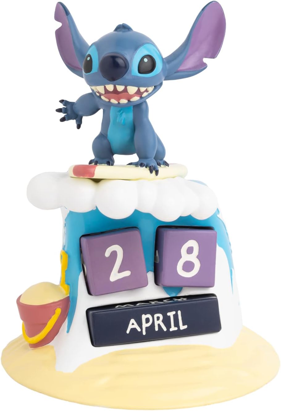 Calendario perpetuo de Disney Stitch de Erik Group | Calendario volteado | Calendario de puntadas | Calendarios perpetuos | Calendario de escritorio de puntada | Regalos de puntada | Figura de puntada | Calendario genial, 11,7 x 11,7 x 15,5