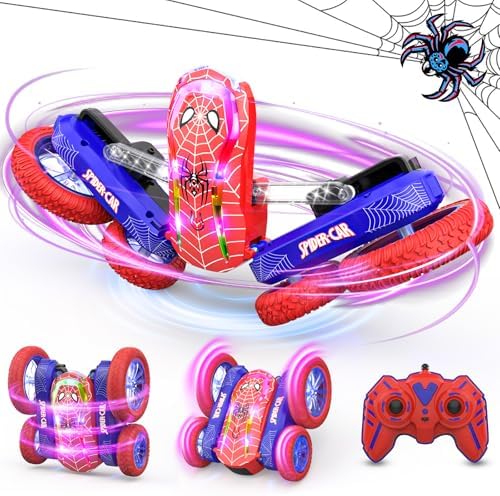 Carrinho de controle remoto para crianças de 6 a 10 anos, Caminhão Monstro Aranha RC, Brinquedo de acrobacias para meninos e meninas, Presente de Natal/Aniversário, Lembrancinha Legal para Crianças