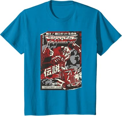 T-shirt Transformers Optimus Prime Capa de Banda Desenhada Japonesa Cybertroniana