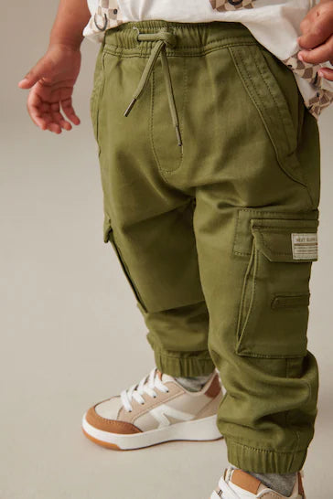 |Boy| Jeans Cargo Confortáveis - Khaki Green (3 meses a 7 anos)
