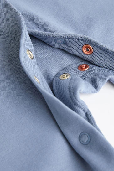 |BabyBoy| Pacote De 3 Macacões De Algodão Para Bebê - Cinza / Azul (0-2 anos)