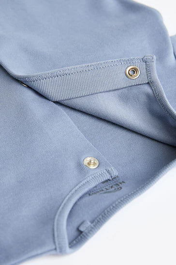 |BabyBoy| Pacote De 3 Macacões De Algodão Para Bebê - Cinza / Azul (0-2 anos)