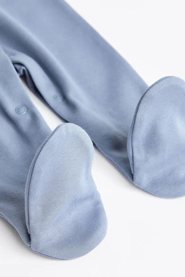 |BabyBoy| Pacote De 3 Macacões De Algodão Para Bebê - Cinza / Azul (0-2 anos)