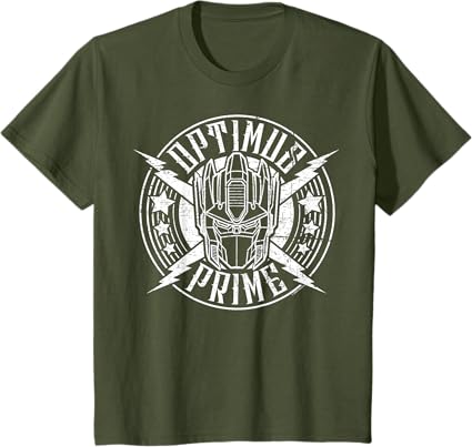 T-shirt Transformers Optimus Prime Vintage Rock Lightning Logo
