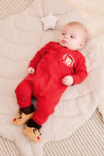 |BabyBoy| Natal Macacão De Natal Sem Pés Para Bebê - Red (0 meses a 3 anos)