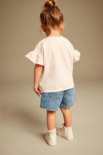 |Girl| Camiseta Borboleta em Crochê - Creme Cru (3 meses - 7 anos)