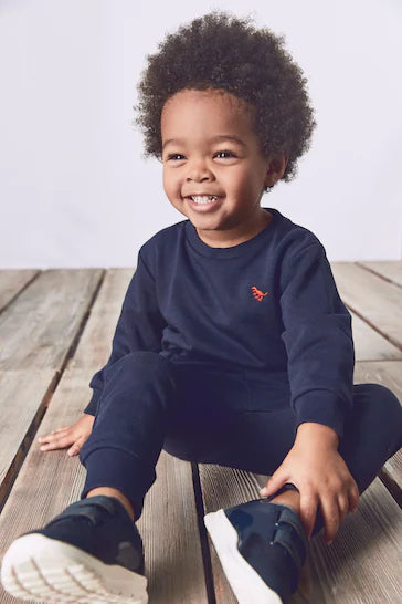 |BigBoy| Conjunto De Moletom E Calça Jogger - Navy Blue (3 meses a 7 anos)