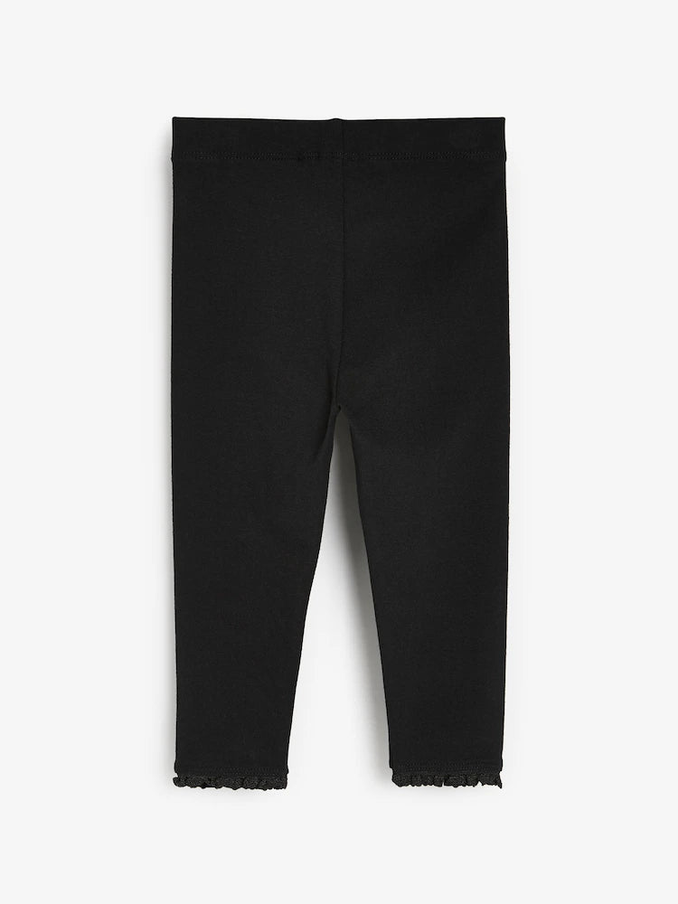 |Girl| Legging com Detalhe em Renda Preta (3 meses a 7 anos)
