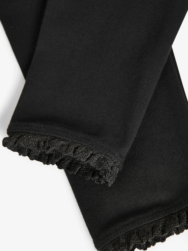 |Girl| Legging com Detalhe em Renda Preta (3 meses a 7 anos)
