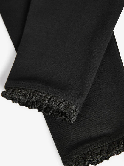 |Girl| Legging com Detalhe em Renda Preta (3 meses a 7 anos)