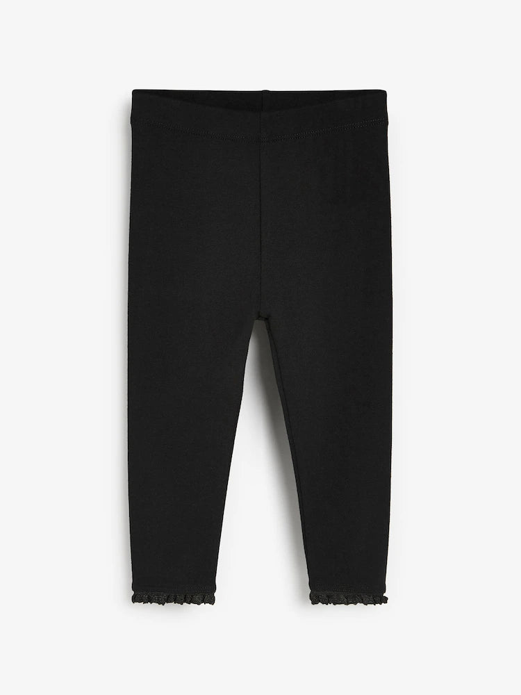 |Girl| Legging com Detalhe em Renda Preta (3 meses a 7 anos)