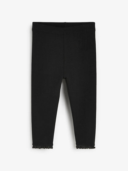 |Girl| Legging com Detalhe em Renda Preta (3 meses a 7 anos)