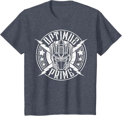 T-shirt Transformers Optimus Prime Vintage Rock Lightning Logo
