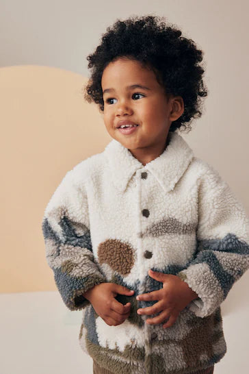 |Girl| Cabana De Lã Borg - Estampa Cênica Branca (3 meses a 7 anos)