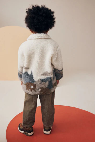 |Girl| Cabana De Lã Borg - Estampa Cênica Branca (3 meses a 7 anos)