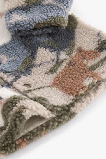 |Girl| Cabana De Lã Borg - Estampa Cênica Branca (3 meses a 7 anos)