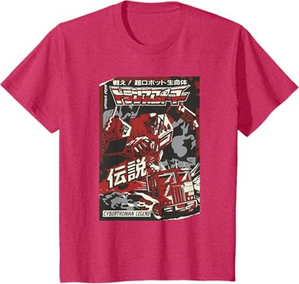 T-shirt Transformers Optimus Prime Capa de Banda Desenhada Japonesa Cybertroniana