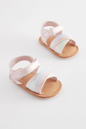|BabyGirl| Sandálias de tiras cruzadas - Pastel (0-24 meses)