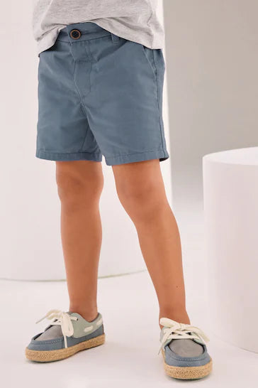 |Boy| Shorts Chinos - Azul Médio (3 meses - 7 anos)