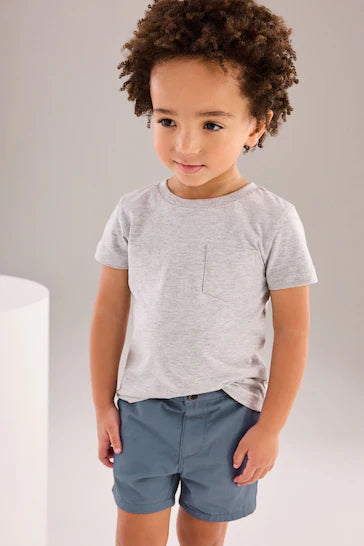 |Boy| Shorts Chinos - Azul Médio (3 meses - 7 anos)