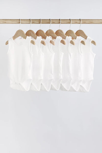 |BabyGirl| Macacões colete branco para bebê com 7 unidades (0 meses a 3 anos)