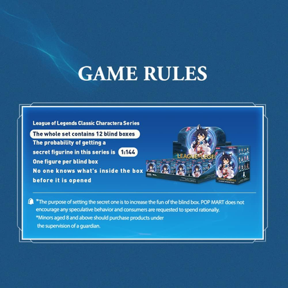 POP MART League of Legends Series 12Box 2,5 polegadas Articulado Personagem Design Premium presentes para mulheres Brinquedo Colecionável Favorito dos Fãs Figura de Ação de Brinquedo