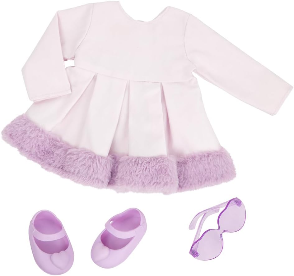 Generation Fashion Dolls 18" Veronika com cabelo escuro azul e roxo e óculos de coração roxo