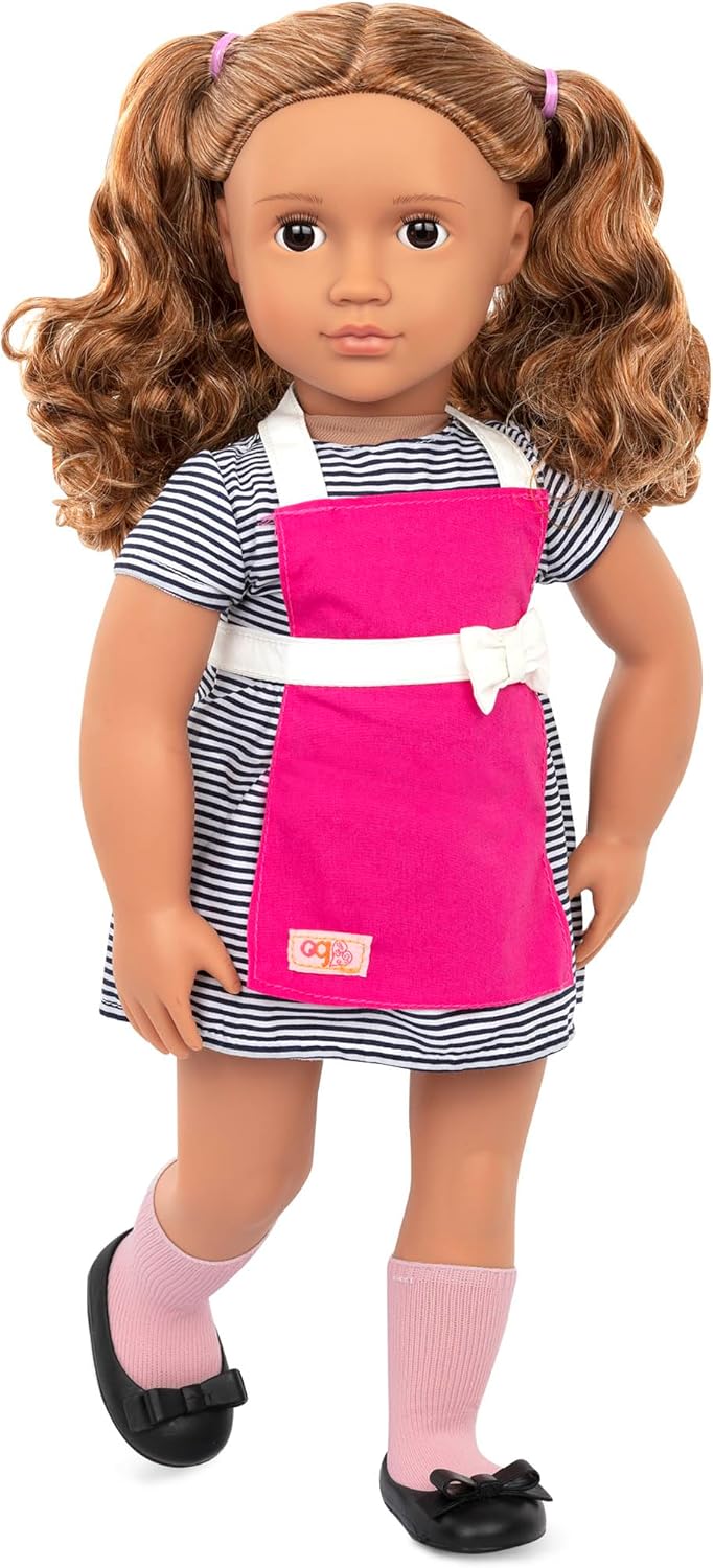 Bonecas Our Generation Isa - Adorável boneca empregada de pizza de 46 cm com cabelo para escovar, livro de histórias, roupas e acessórios | Bonecas saudáveis para meninas dos 3 aos 10 anos para se vestirem e brincarem com a imaginação