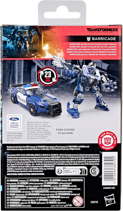 Figura de ação Barricade da linha Transformers Studio Series: O Último Cavaleiro, Classe Deluxe.