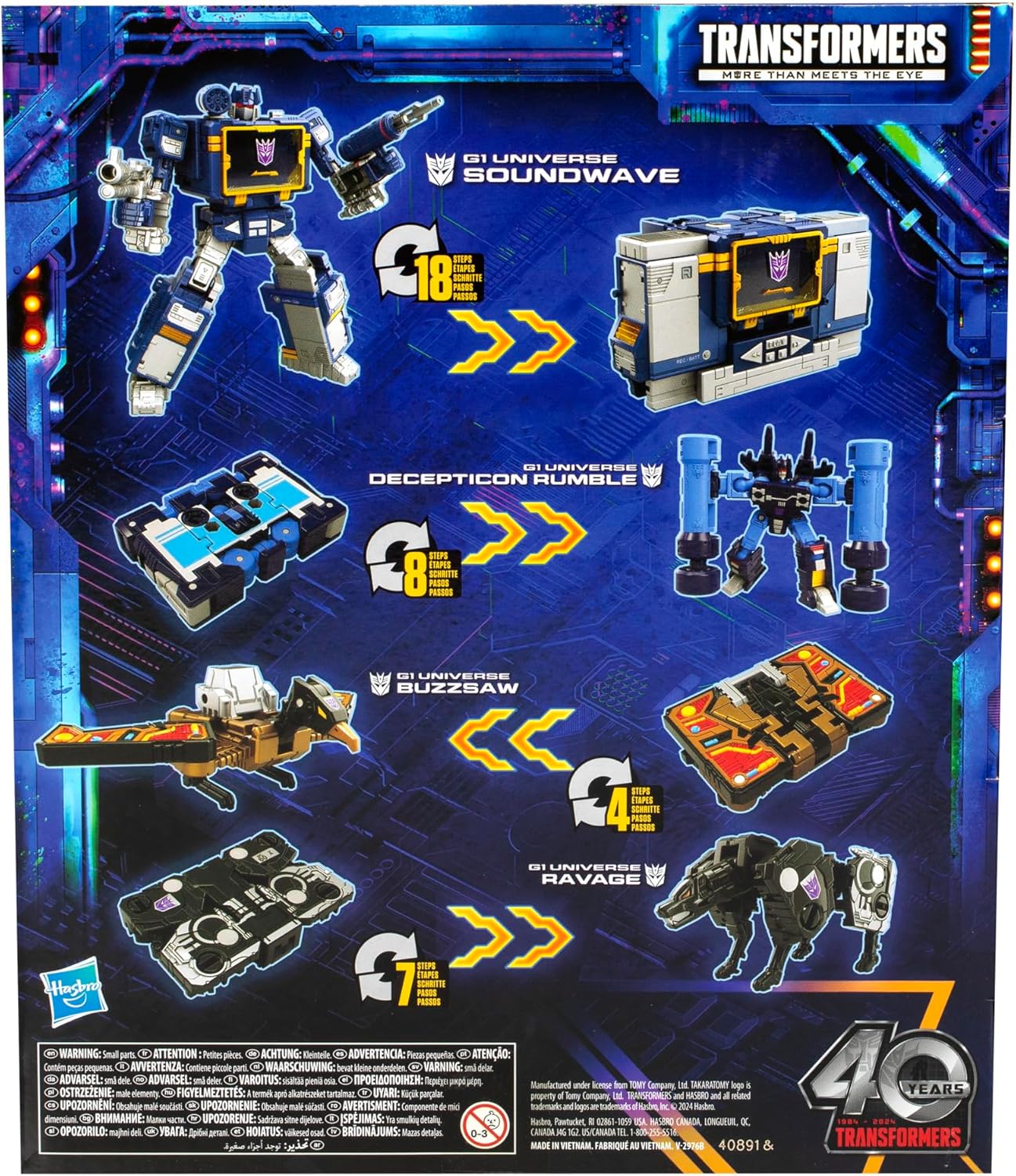 Figura de ação Soundwave da classe Voyager G1 Universe de Transformers Legacy United