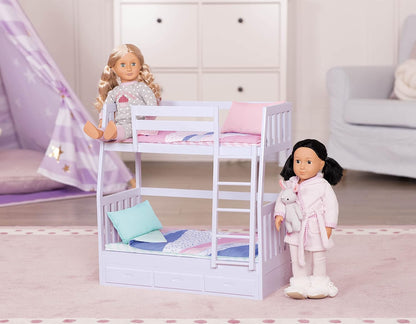 Our Generation Dream Bunks – Lilás – Conjunto de beliche de brinquedo para bonecas de 18 polegadas, adequado para crianças a partir de 3 anos