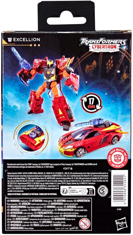 Figura de ação Transformers Age of the Primes Deluxe Class Cybertron Excellion