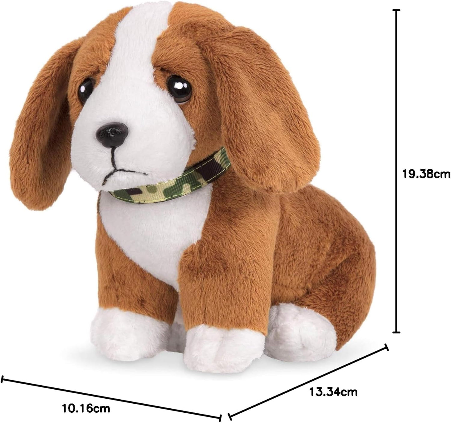 O nosso cachorro Basset Hound de 6" com suporte