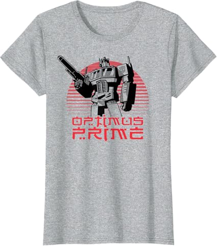 T-shirt Transformers Optimus Prime Retro Kanji Sunset Portrait