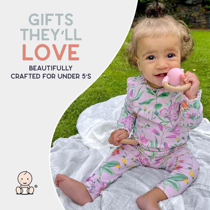 Conjunto de Mordedor de Mordedor de Mordida Little Giggles Co.® Walrus - Anel de Silicone para Mordida e Chocalho para Bebé, Brinquedos Sensoriais e de Dentição de Fácil Aderência, Artigos Essenciais e Presentes para Bebé Lindamente Feitos