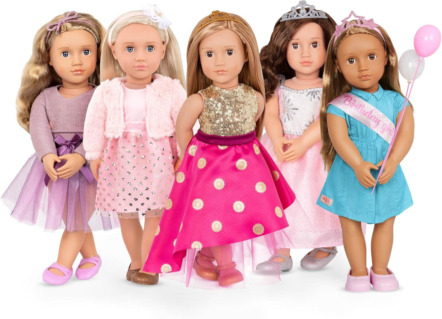 Our Generation - Boneca dançarina de salão de 45 cm com tiara, vestido encantador, cabelo castanho comprido, lindos olhos castanhos, braços e pernas móveis, boneca de moda para maiores de 3 anos
