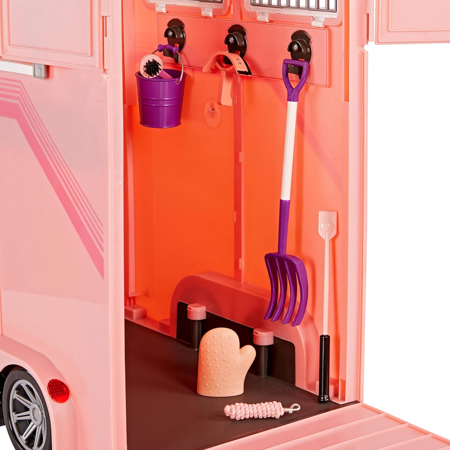 O nosso atrelado de atração Generation Mane – Conjunto de brinquedos com atrelado para cavalos de 45 cm – Conjunto de brinquedos com tema de cavalos de 21 peças