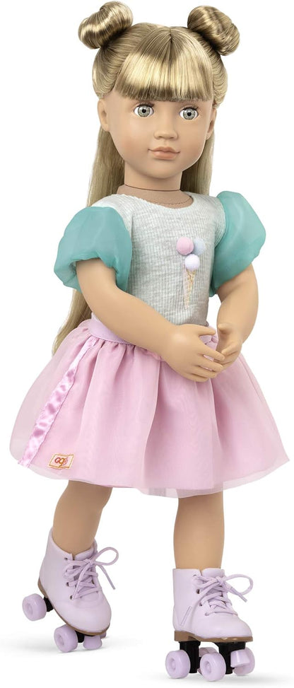 Nossa Geração – Roupas de boneca de 18 polegadas – Roupa de sorvete – Acessórios para patins – Brincadeira de faz de conta para maiores de 3 anos – Scoopalicious